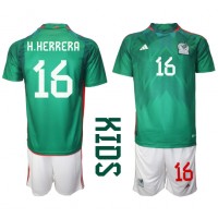 Mexiko Hector Herrera #16 Hemmadräkt Barn VM 2022 Kortärmad (+ Korta byxor)